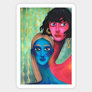 Two girls Art print Magnet